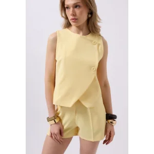 Yandan Düğmeli Dokuma Yelek