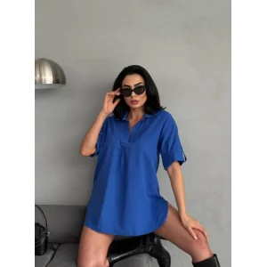 Yırtmaç Detaylı Tunik Gömlek