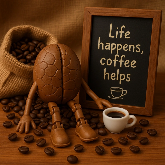 3D Kahve Çekirdeği Figürü