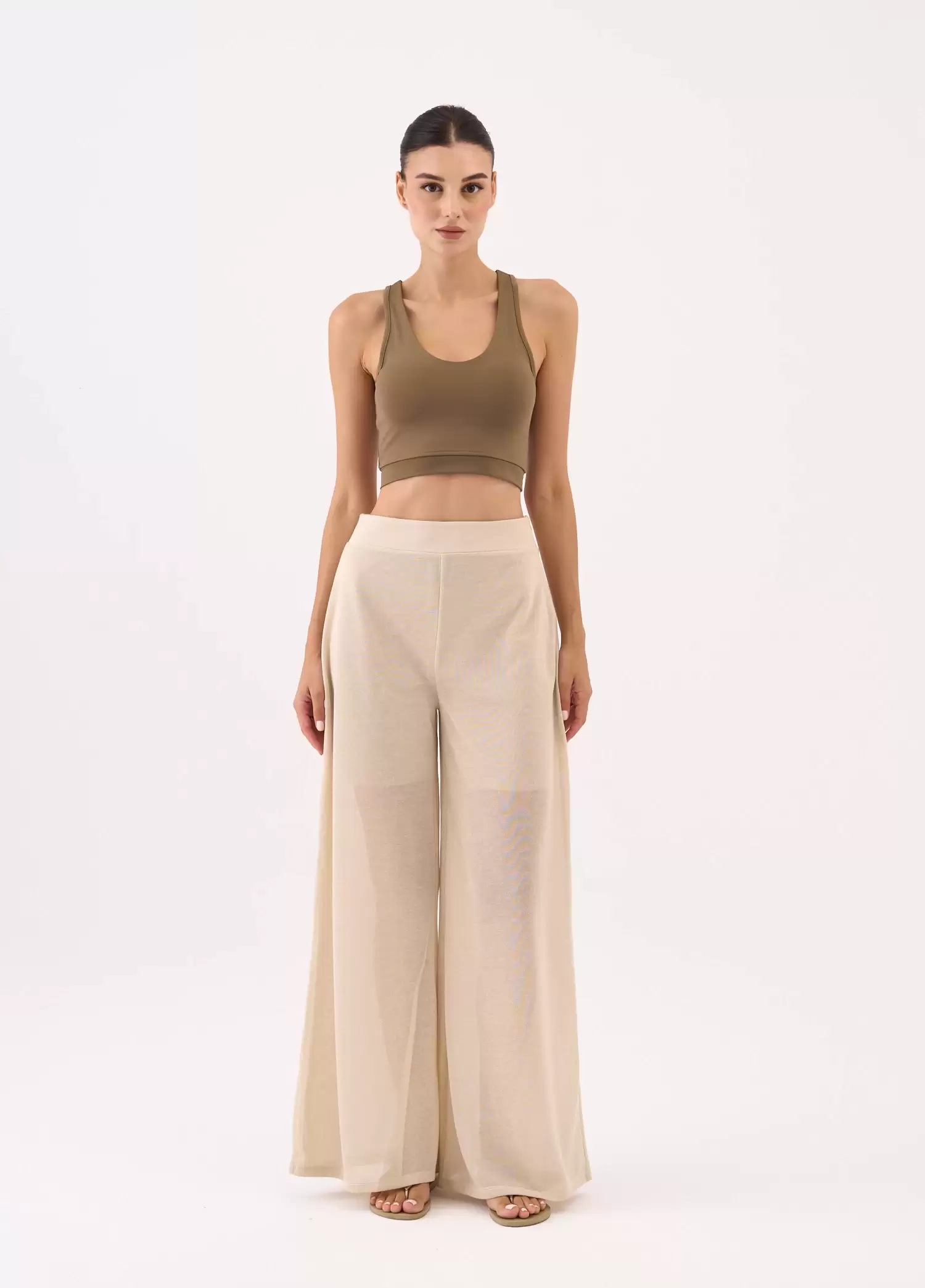 LINED, GOLD LUREX TROUSERS