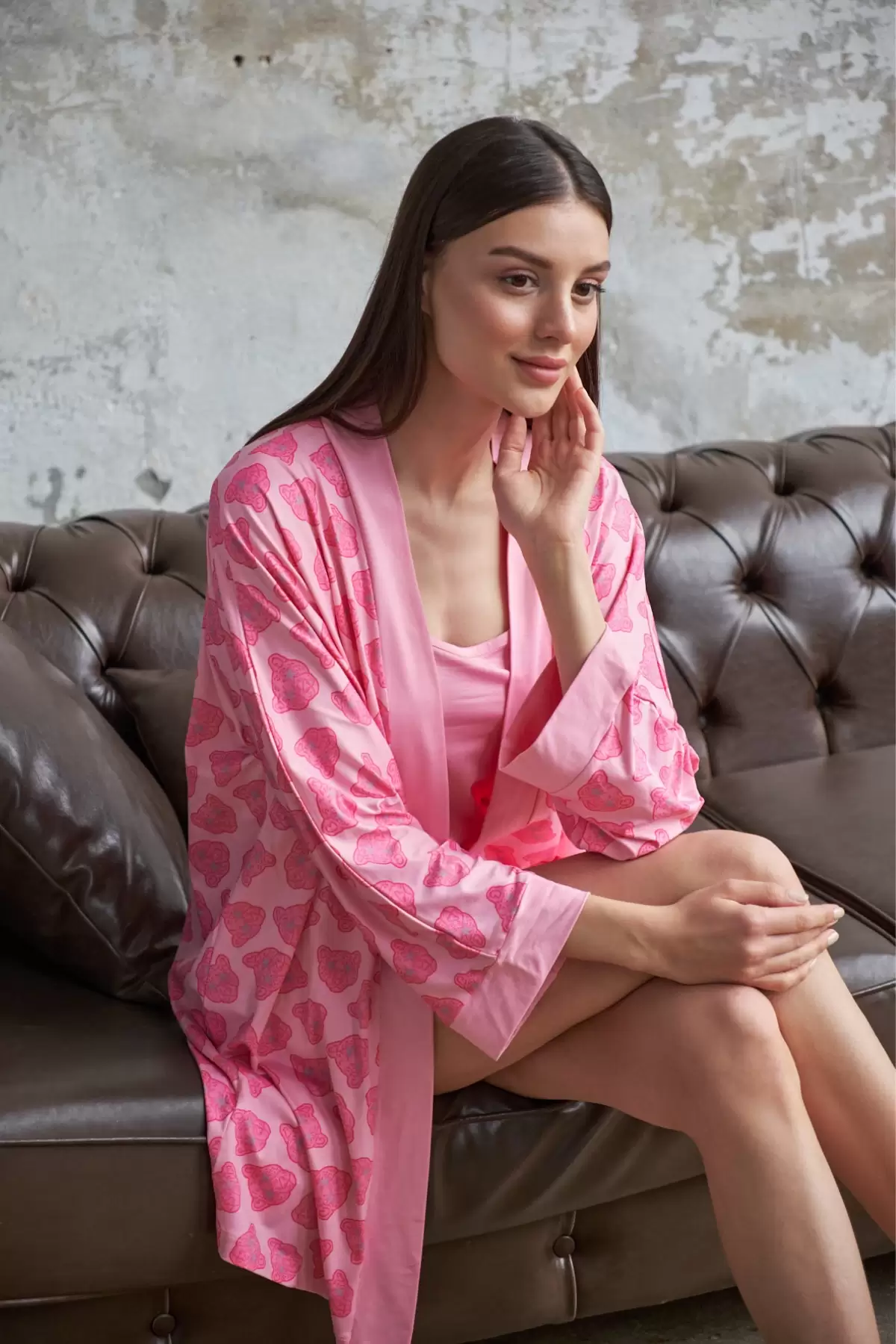 PANTHER PRINTED ROBE + NIGHTWEAR SET