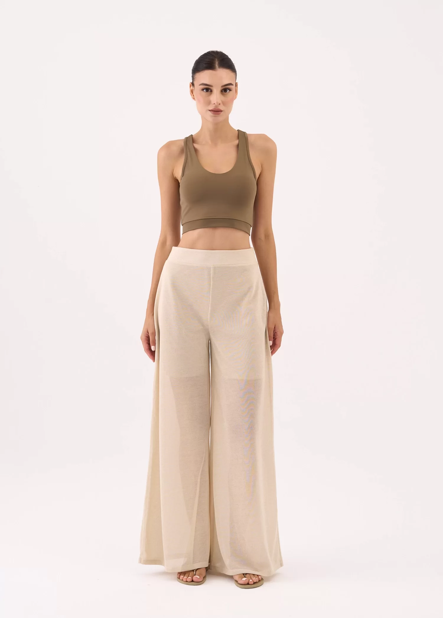 PANTALON DOUBLÉ EN LUREX DORÉ