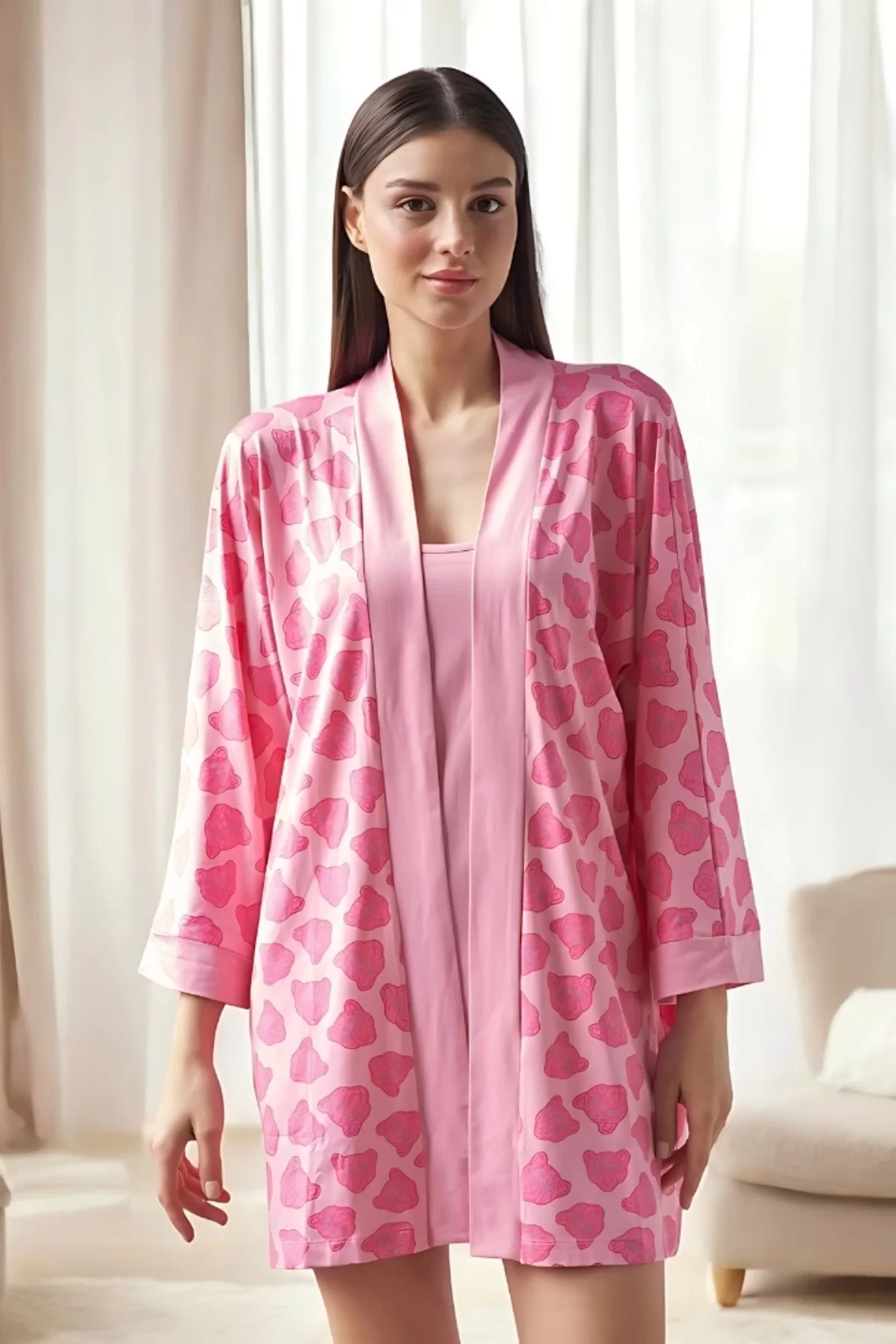 PANTHER PRINTED ROBE + NIGHTWEAR SET