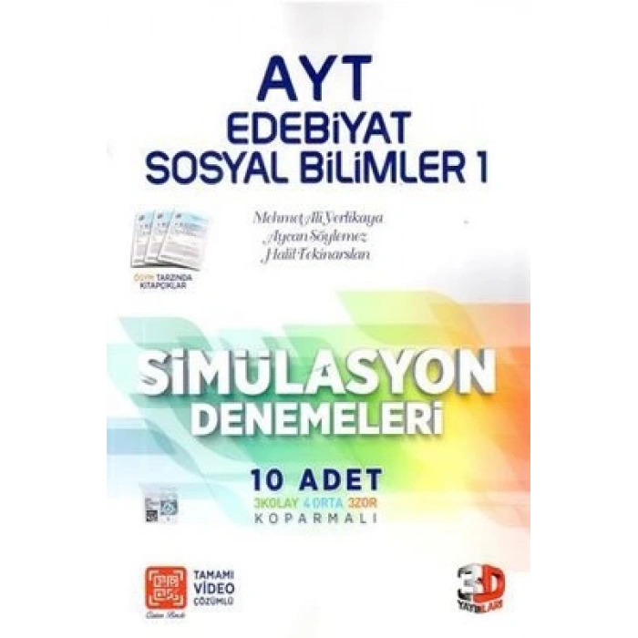 3D Yayınları Ayt Edebiyat Sosyal1 Simülasyon Denemeleri 10
