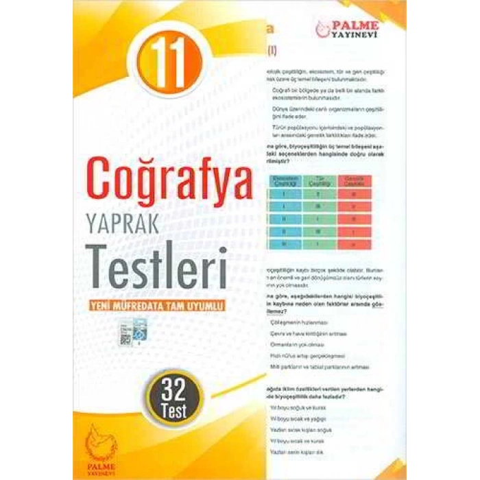11.Sınıf Coğrafya Yaprak Test