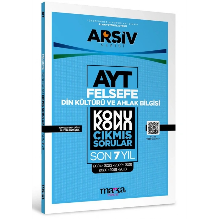 AYT Din Kültürü ve Ahlak Bilgisi - Felsefe Çıkmış Sorular Konu Konu Son 7 Yıl Tıpkı Basım Arşiv Serisi Çözümlü