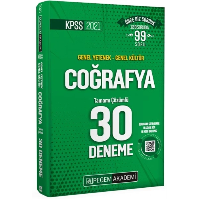 2021 KPSS Genel Yetenek - Genel Kültür Coğrafya 30 Deneme