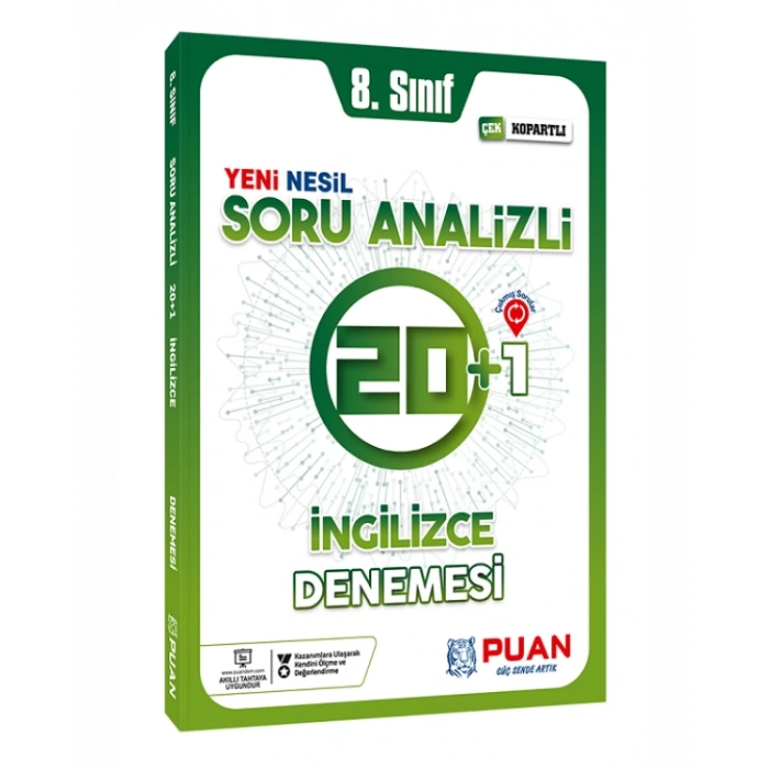 8. Sınıf LGS İngilizce Soru Analizli 20+1 Deneme Puan Yayınları