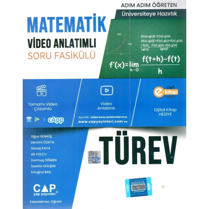 Çap Matematik Türev Konu Anlatımlı Soru Bankası