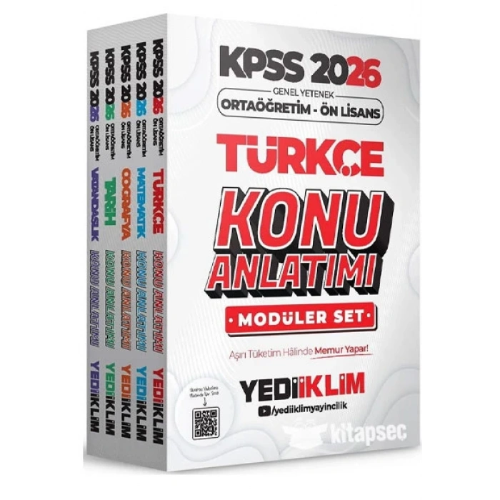 2026 KPSS Lise Ortaöğretim Ön Lisans Konu Anlatımlı Modüler Set
