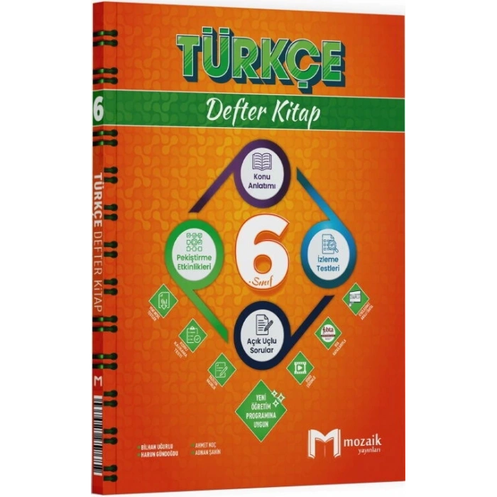 6. Sınıf Türkçe Defter Kitap Mozaik Yayınları