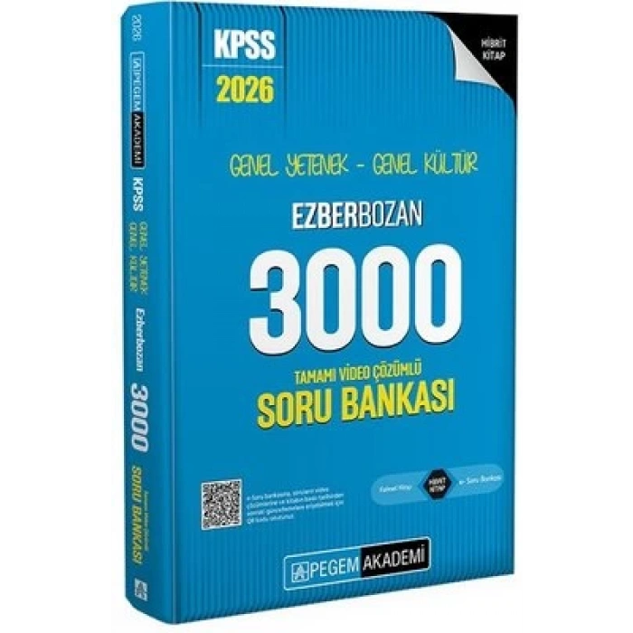 2026 KPSS Genel Yetenek Genel Kültür Ezberbozan 3000 Tamamı Video Çözümlü Soru Bankası