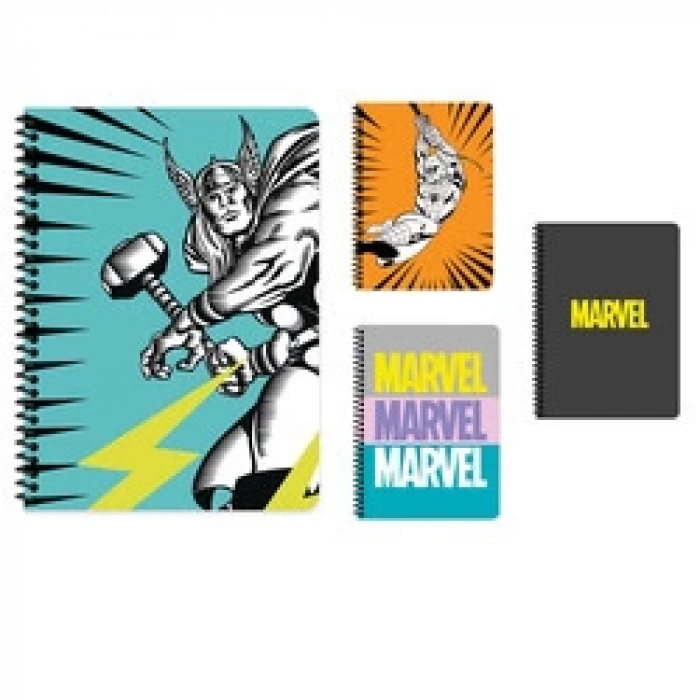Keskin Marvel Seri2 16,5*22,5 80 Yp.Kareli Karton Kapak Spiralli Defter
