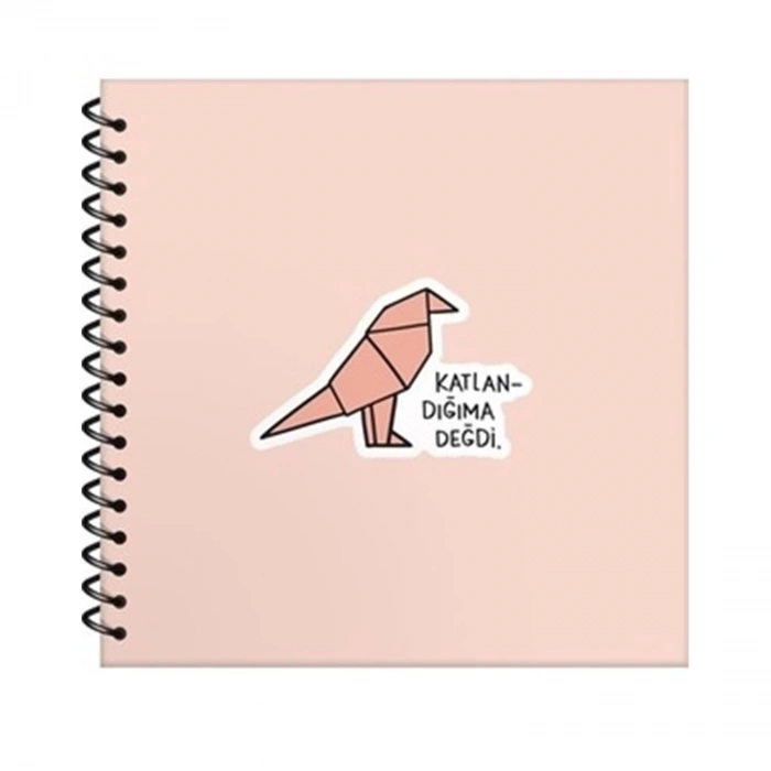 Hisli Şeyler Çizgili Sert Kapaklı Ciltili Defter - Katlandığıma Değdi