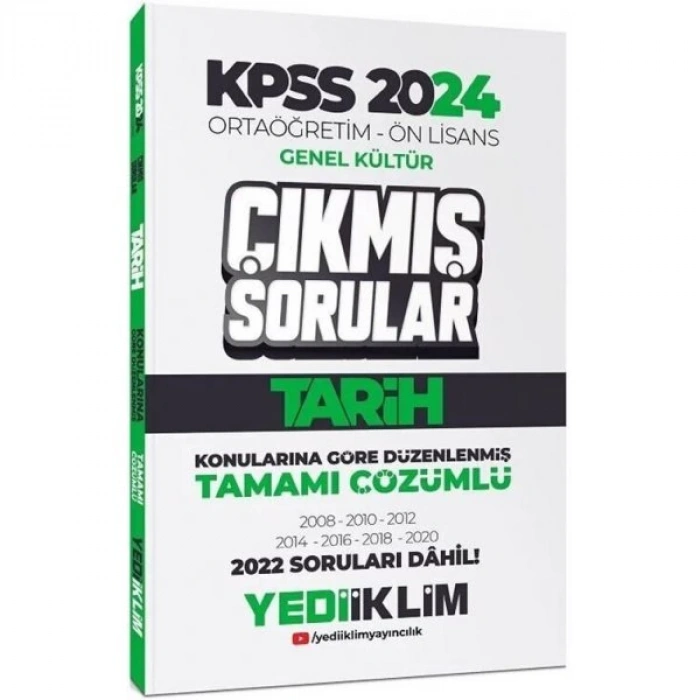 Yediiklim Kpss Önlisans Tarih Çıkmış Sorular- 2024