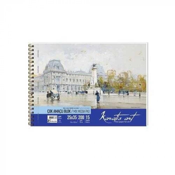 Karatis Art 200Gr 25*35 15 Yp. Spiralli Resim Blok