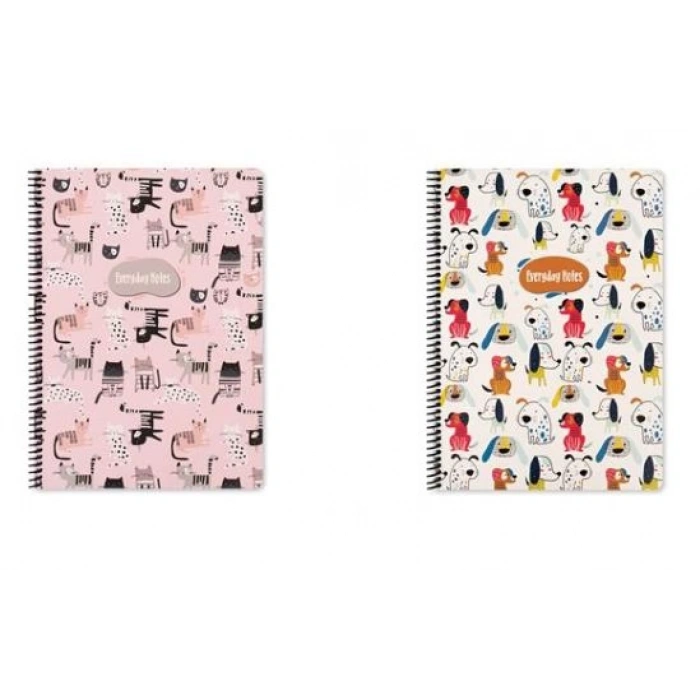 Keskin 16,5*22,5 80 Yp.Çiz.Karton Kp.Spr.Animal Friends Defter