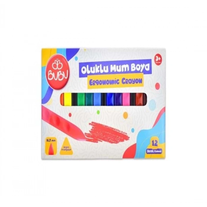 Bubu Oluklu Mum Boya 12 Renk