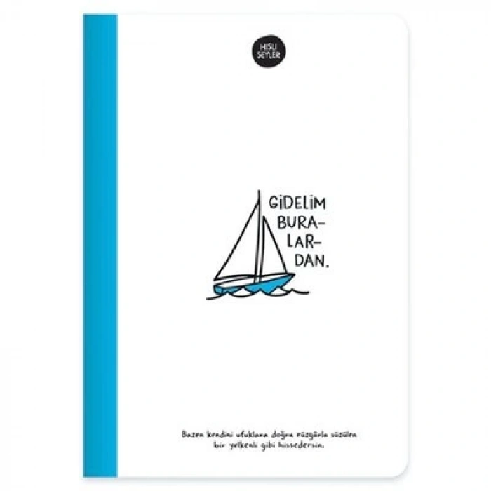 Hisli Şeyler 14x20 64 Yaprak Çizgili Defter - Gidelim Buralardan