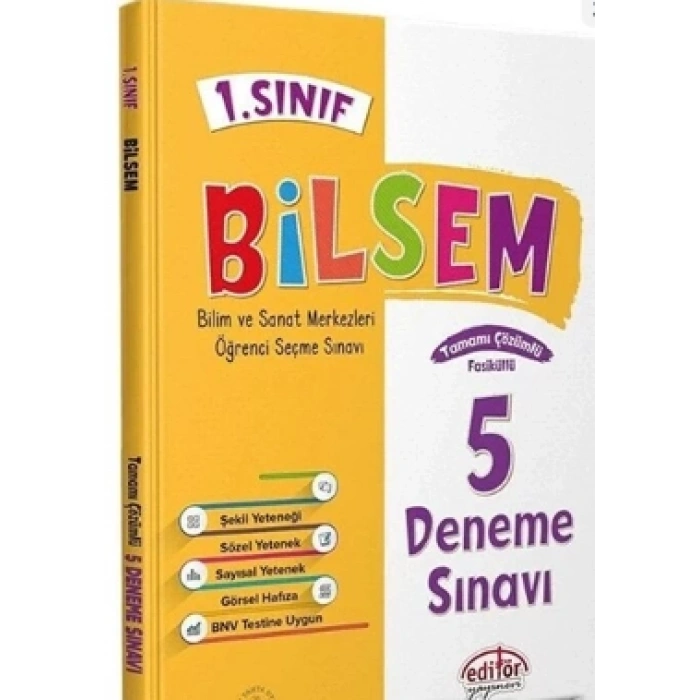 1.Sınıf Bilsem Deneme 5li Tamamı Çözümlü