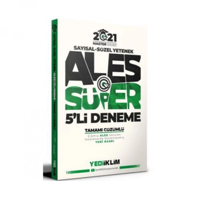 2021 ALES Sayısal Sözel Yetenek Tamamı Çözümlü Süper 5 li Deneme Master Serisi