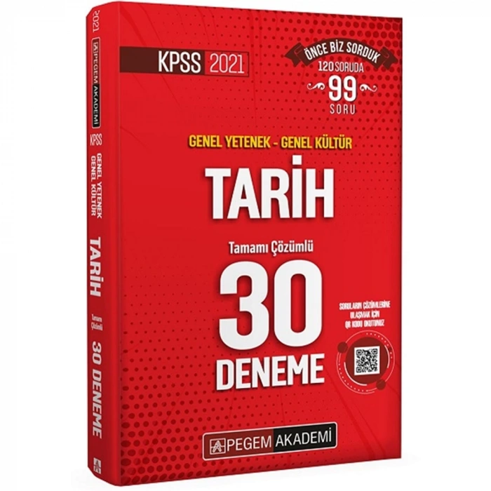 2021 KPSS Genel Yetenek - Genel Kültür Tarih 30 Deneme Pegem Yayınları