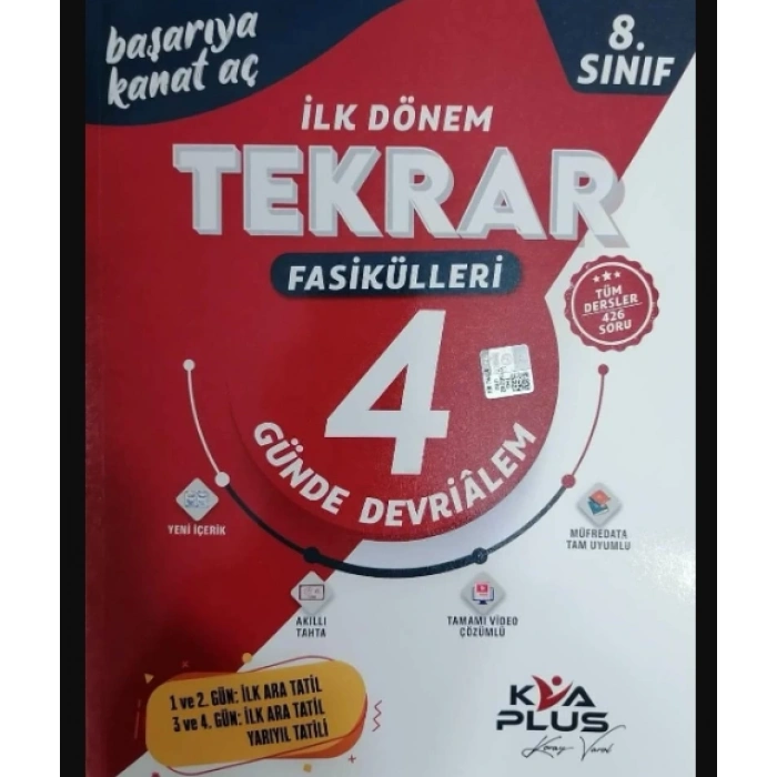 8.Sınıf LGS İlk Dönem Tekrar Fasikülleri 4 Günde Devri Alem