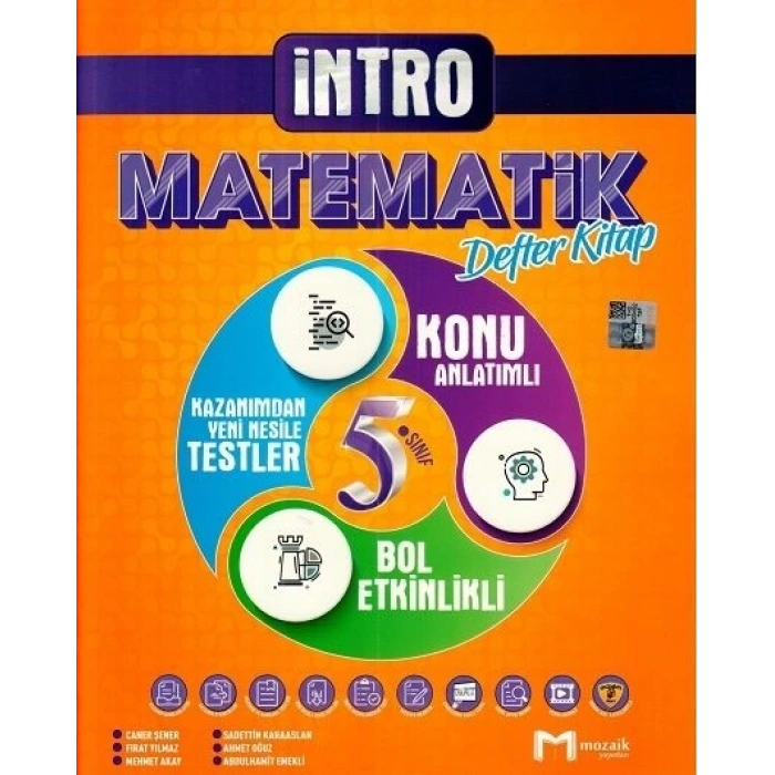 2022 5.Sınıf Matematik İntro Defter Kitap
