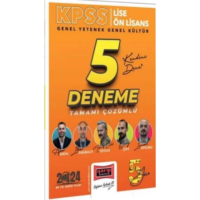 Yargı Kpss Lise Önlis.Gy Gk 5Yüz Çöz.5 Deneme-2024
