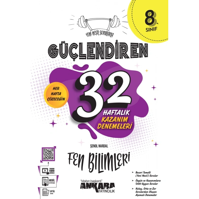 8. Sınıf Güçlendiren 32 Haftalık Fen Bilimleri Kazanım Denemeleri