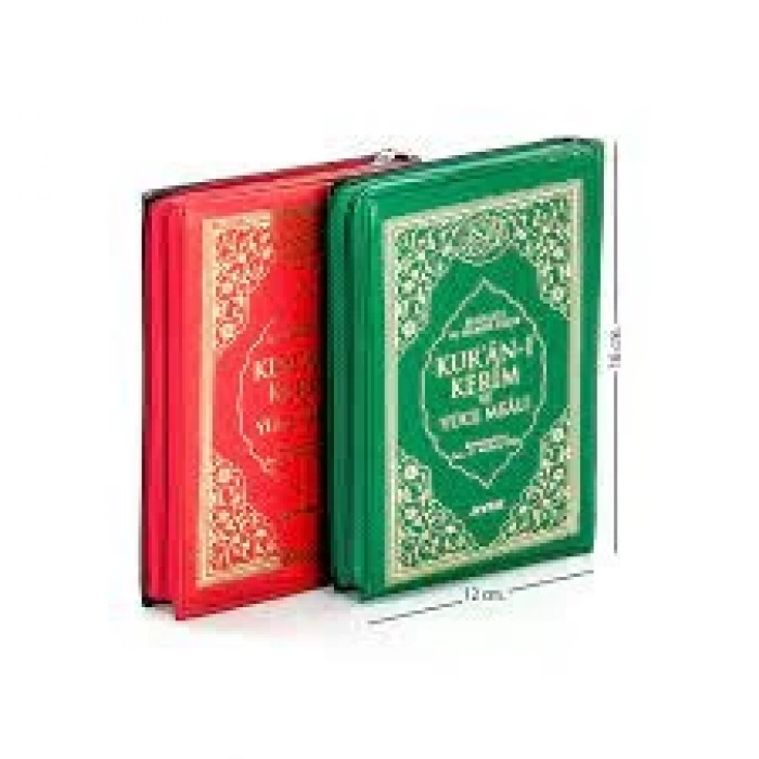 Kur`an-ı Kerim ve Yüce Meali Çanta Boy 2 Renk Fermuarlı Kılıflı