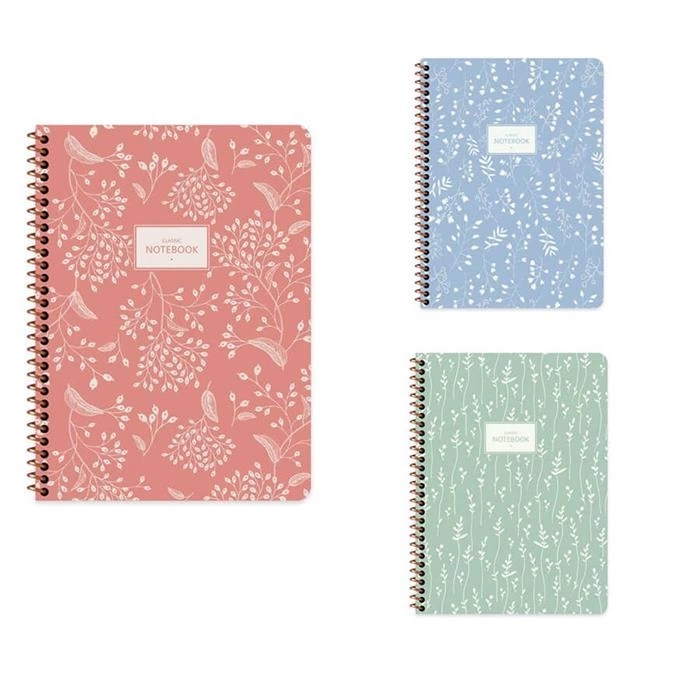 Keskin Color Pastel Flora Defter Çizgili Karton Kapak Spiralli 80 Yaprak