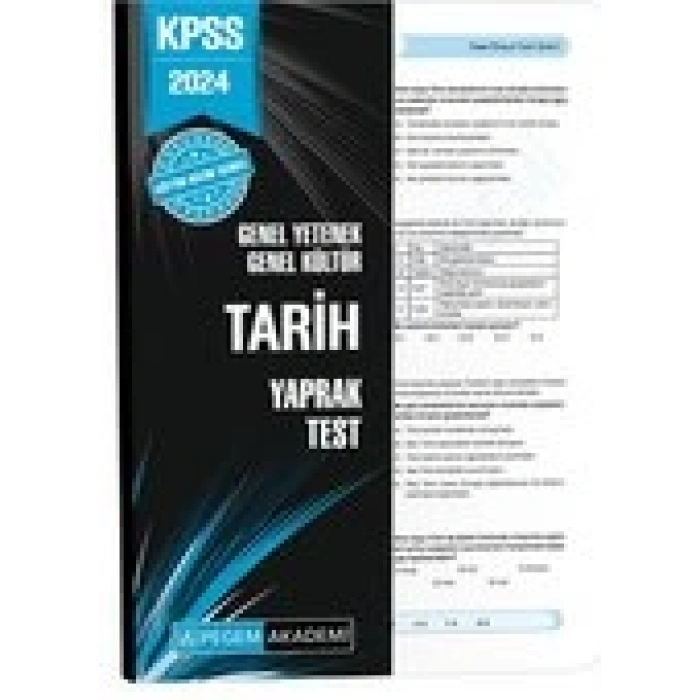 2024 KPSS Genel Yetenek Genel Kültür Tarih Yaprak Test