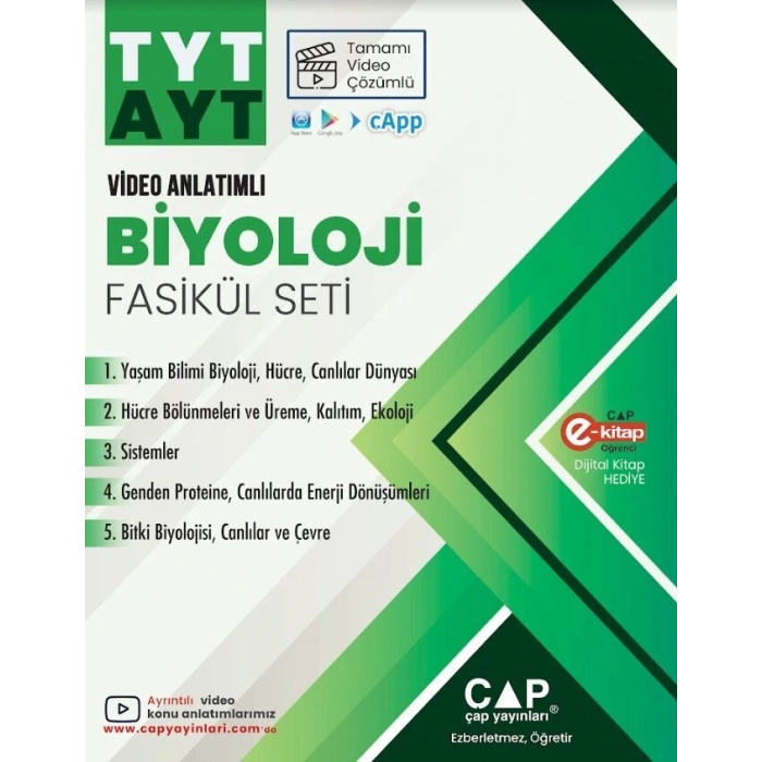 Çap TYT AYT Biyoloji Video Anlatımlı Fasikül Seti