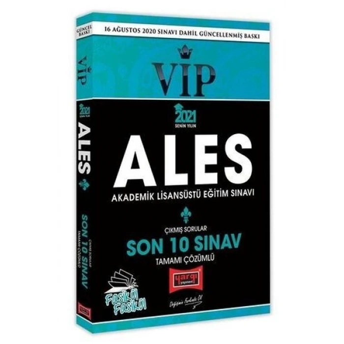 2021 ALES VIP Son 10 Sınav Tamamı Çözümlü Fasikül Çıkmış Sorular