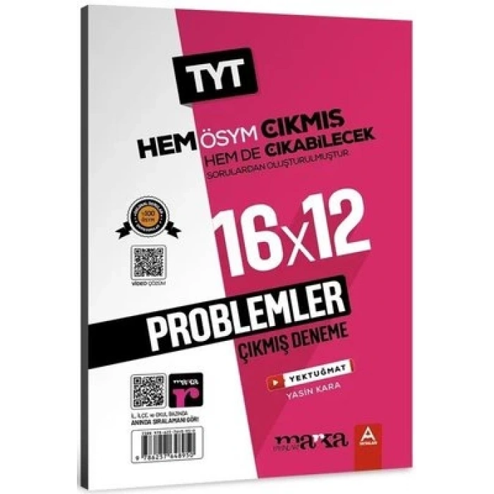 2025 TYT Problemler ÖSYM Çıkmış ve Çıkabilecek Sorulardan Oluşturulmuş 16 Deneme Sınavı Tamamı Video Çözümlü