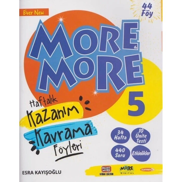Kurmay ELT 5. Sınıf More & More Haftalık Kazanım Kavrama Föyleri