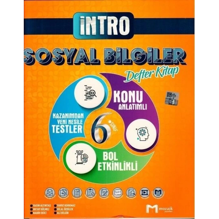6. Sınıf Sosyal Bilgiler İntro Defter Kitap