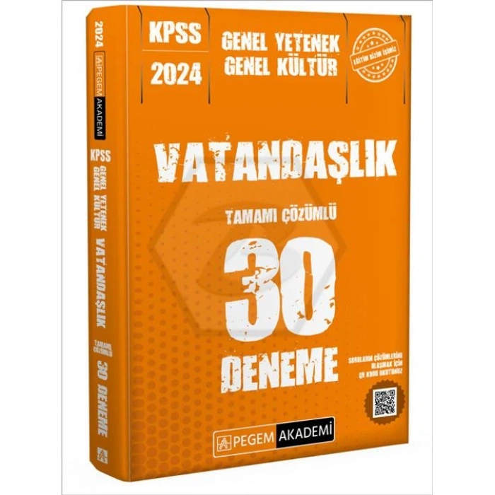 2024 KPSS Genel Kültür Genel Yetenek Vatandaşlık 30 Deneme