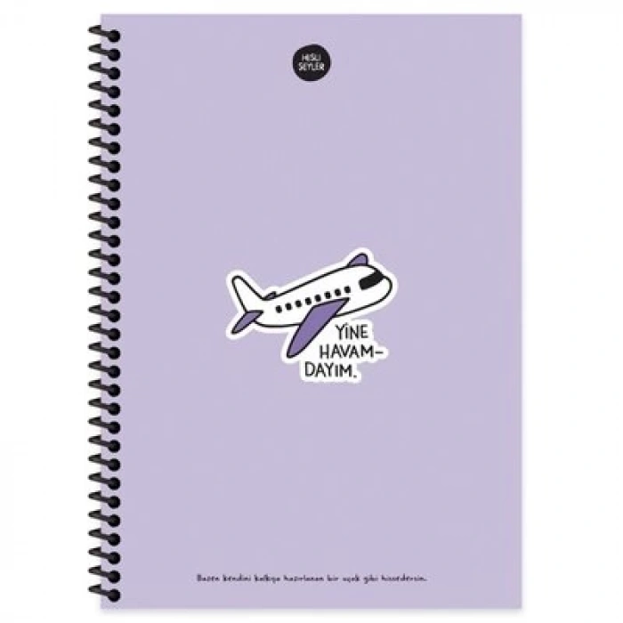 Hisli Şeyler 100 Yaprak Çizgili Defter - Yine Havamdayım