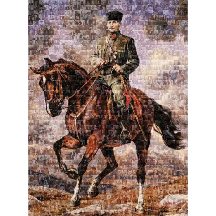 Atatürk Sakarya İsimli Atıyla Kolaj 1000 Parça Puzzle