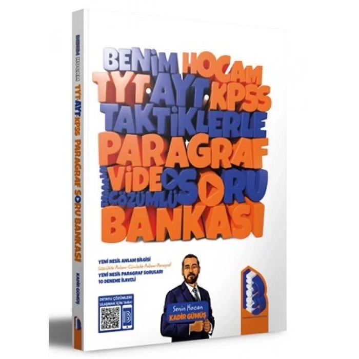 2023 TYT AYT KPSS Taktiklerle Paragraf Tamamı Video Çözümlü Soru Bankası Benim Hocam Yayınları