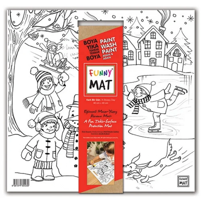 Funny Mat-White - Karlı Bir Gün - 40X40Cm