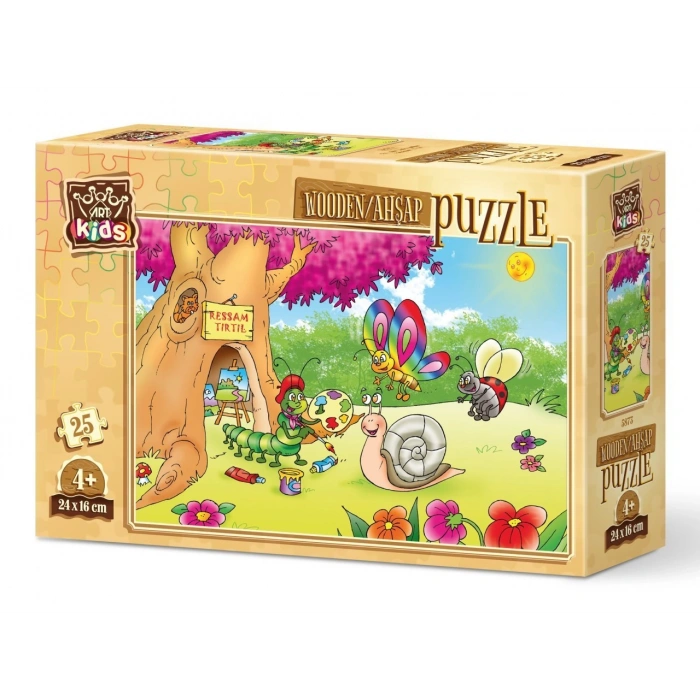 Ressam Tırtıl 25 Parça Ahşap Puzzle