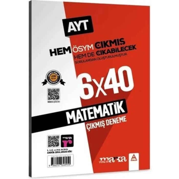 AYT Matematik ÖSYM Çıkmış ve Çıkabilecek Sorulardan Oluşturulmuş 6 Deneme Sınavı Tamamı Video Çözümlü