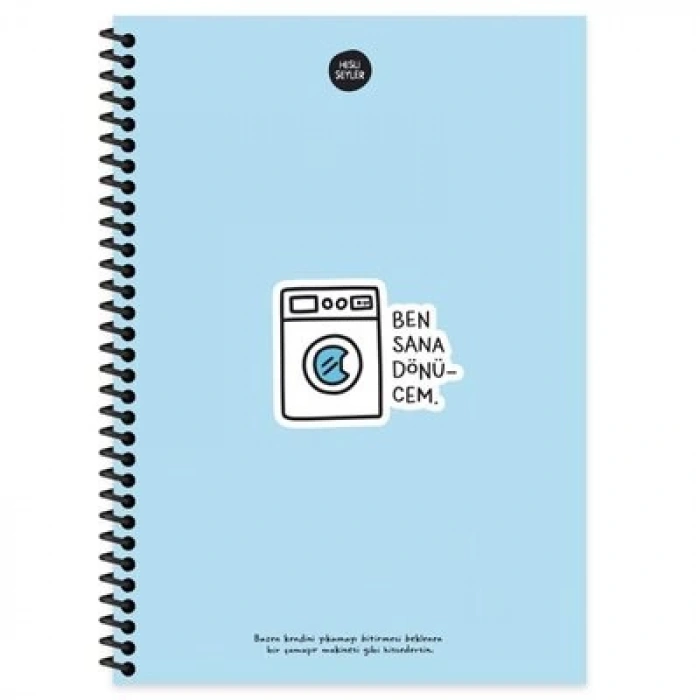 Hisli Şeyler 100 Yaprak Kareli Defter - Ben Sana Dönücem