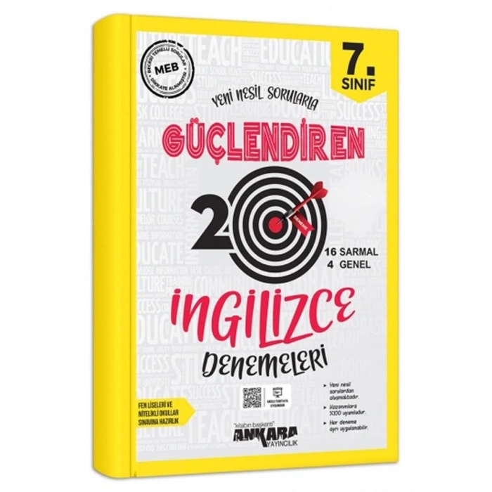 7. Sınıf Güçlendiren İngilizce 20 Deneme Sınavı