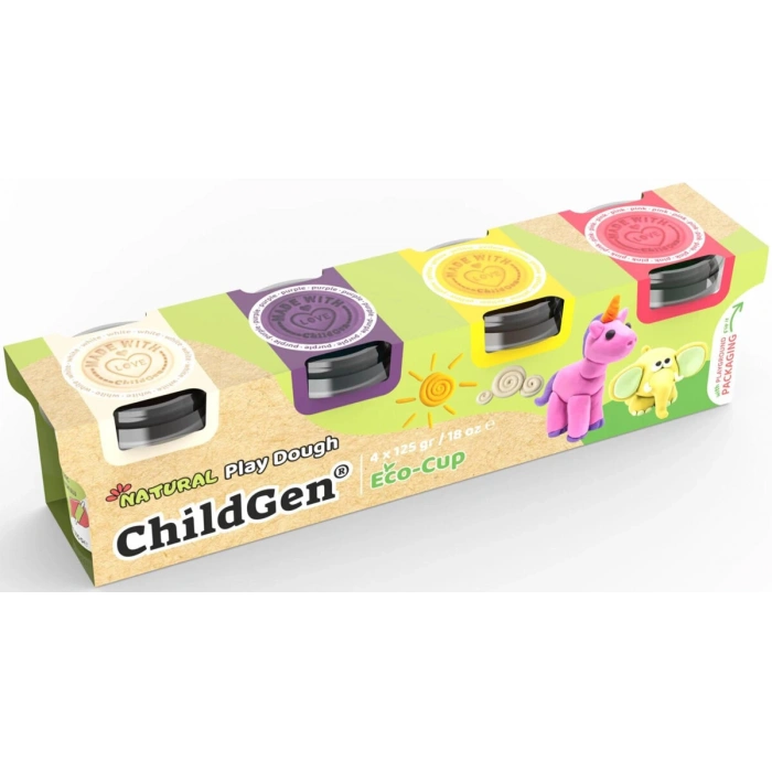 125 Gr X 4 4Lü Standart Oyun Hamuru Set (Pembe,Sarı,Mor,Beyaz) * 4 Adet 125 Gram Oyun Hamuru