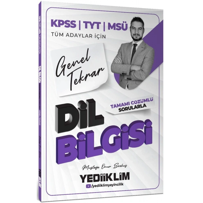 2026 KPSS TYT MSÜ Tüm Adaylar İçin Dil Bilgisi Tamamı Çözümlü Sorularla Genel Tekrar Yediiklim Yayınları