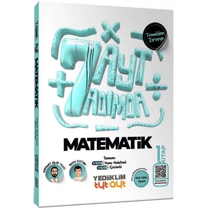 AYT Yedi Adımda Temelden Zirveye Matematik Video Konu Anlatımlı ve Video Çözümlü Soru Bankası 1. Kitap Yediiklim Yayınları